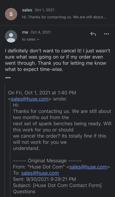 Strongly recommend not ordering from https://t.co/eUNsbwkd0Z - I ordered a spanking bench in Sept that<a href="/tag/clip"class="tags"><span>#clip</span></a><a href="/tag/toilethumiliation"class="tags"><span>#toilethumiliation</span></a>