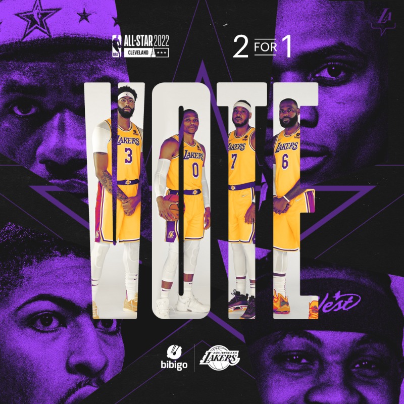 Lakers's tweet photo. Today, your vote counts double.

You know what to do.

#LakeShow x @bibigousa