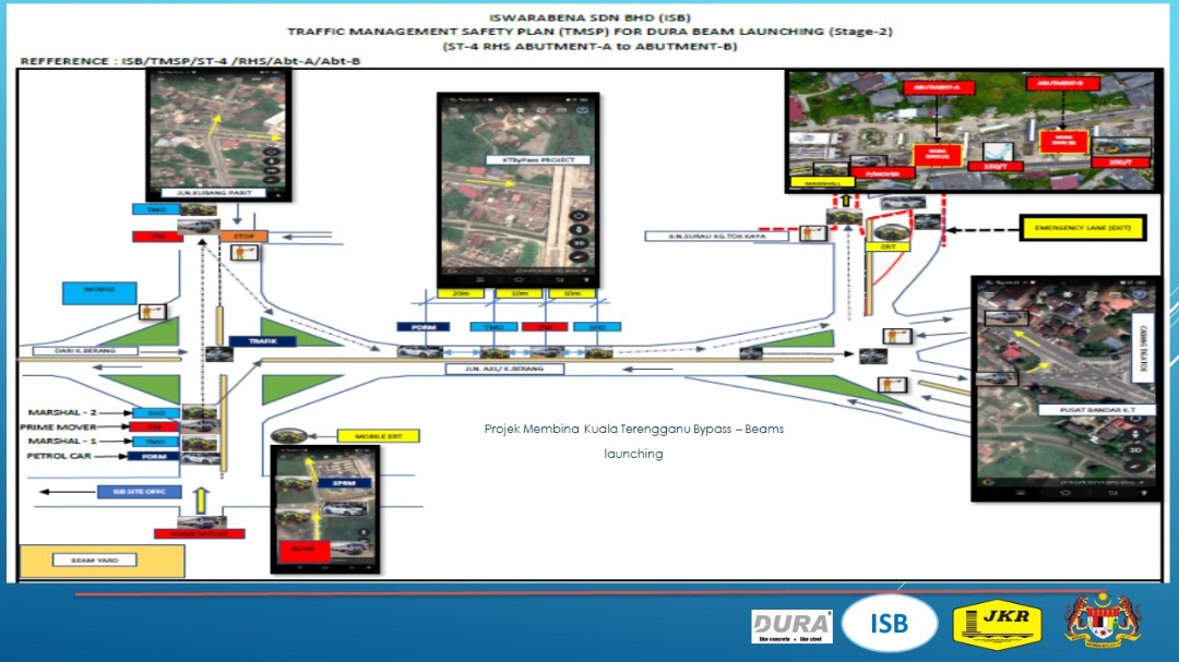 PEMAKLUMAN
Kerja - kerja pelancaran rasuk Jejambat ST4 di Laluan FT003 (berhampiran Kg Durian Burung) bagi Projek Membina Kuala Terengganu Bypass.
#jkr #pantaitimur