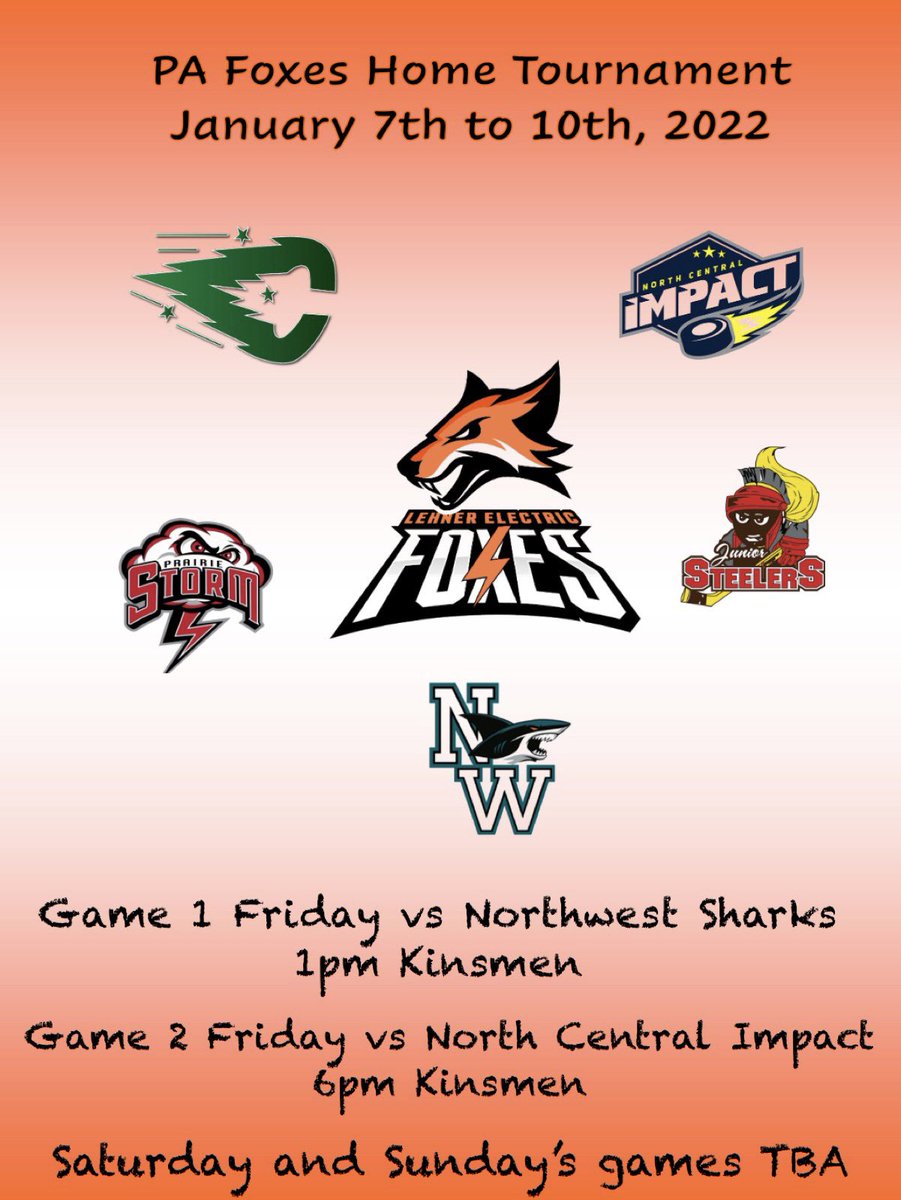 Extreme Cold Warning?? 🥶 Why not come in where it’s (a little bit) warmer and watch some hockey! Your Foxes are playing host this weekend as our Annual Foxes Tournament is back! We kick things off on Friday at 1pm! Game updates and more will be on our insta stories. Go Foxes Go!