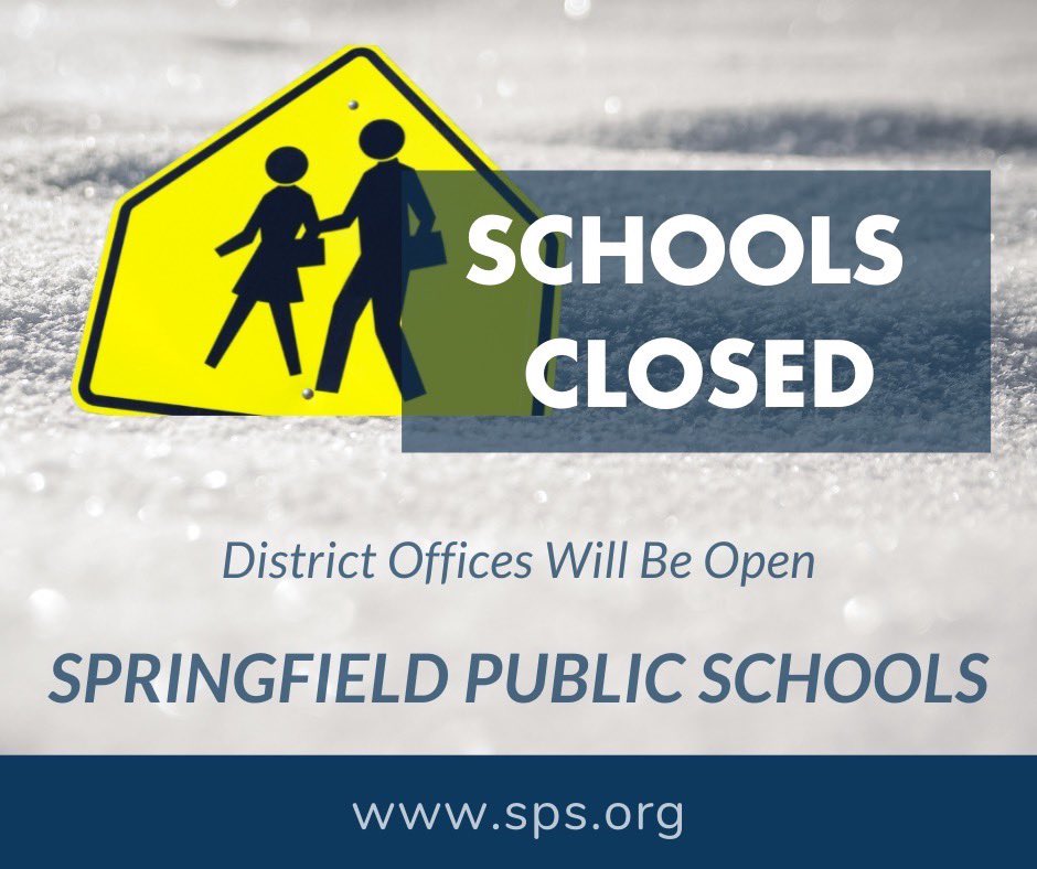 officialSPS's tweet photo. SPS will be closed Jan. 7 due to dangerous road conditions. Both seated classes &amp; live virtual instruction are canceled. All 12-month employees &amp; those who have snow day responsibilities should report to work and may delay arrival by 1 hour from regular report time. #SPSnoschool https://t.co/9l3pARZeEY