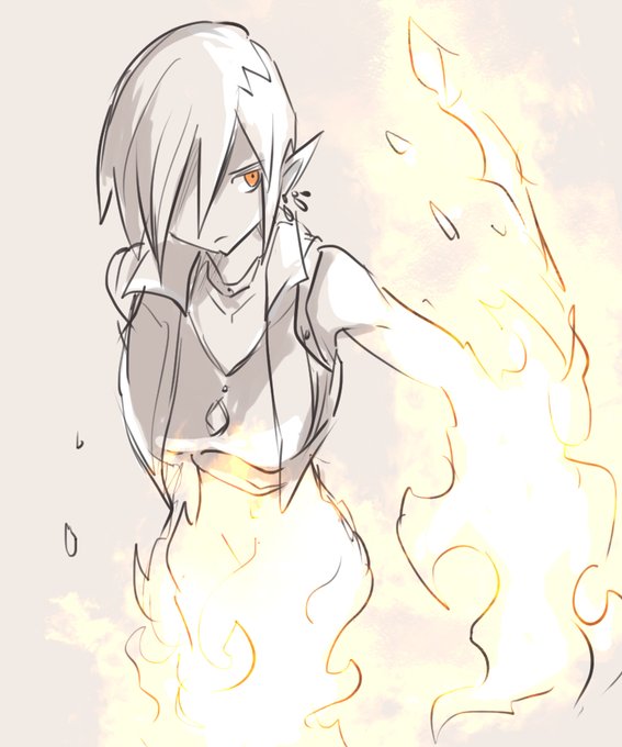 炎エレメント種のパンク系(魔族娘) 