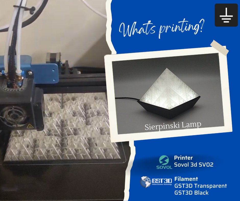 DownToEarthTech's tweet image. Printing Sierpinski Lamps on a @Sovol3d SV02 printer using #GST3D Transparent and Black filament.

Order one here:
Small - etsy.com/listing/100531…

Large - etsy.com/listing/102083…

#3DPrinting #WhatsPrinting #Design #etsyshop