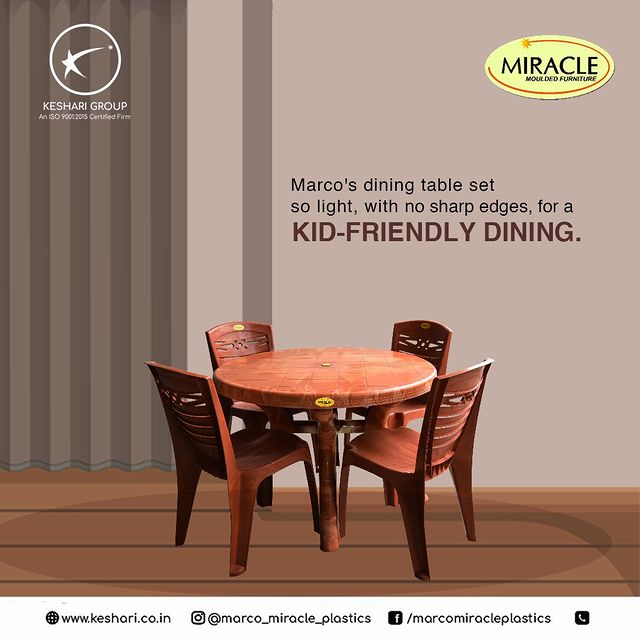 Kid-friendly dining sets to suit perfectly into your dining room.

Contact us at +91 94355 94444 for more information.
.
.
.
#DiningSet #DiningTable #DiningTableSet #MarcoDining #PlasticProducts #MarcoMiraclePlastics #Guwahati