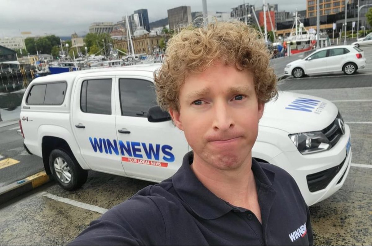 swegen31's tweet photo. There’s not many people in public life in Tasmania who haven’t had an interview filmed by this guy!

End of an era at @WINNews_Tas today, with Matt Growcott packing up the tripod after 18 years of loyal service. 

His dedication, talent and professionalism will be missed 🎥 https://t.co/RHiErtbCcM