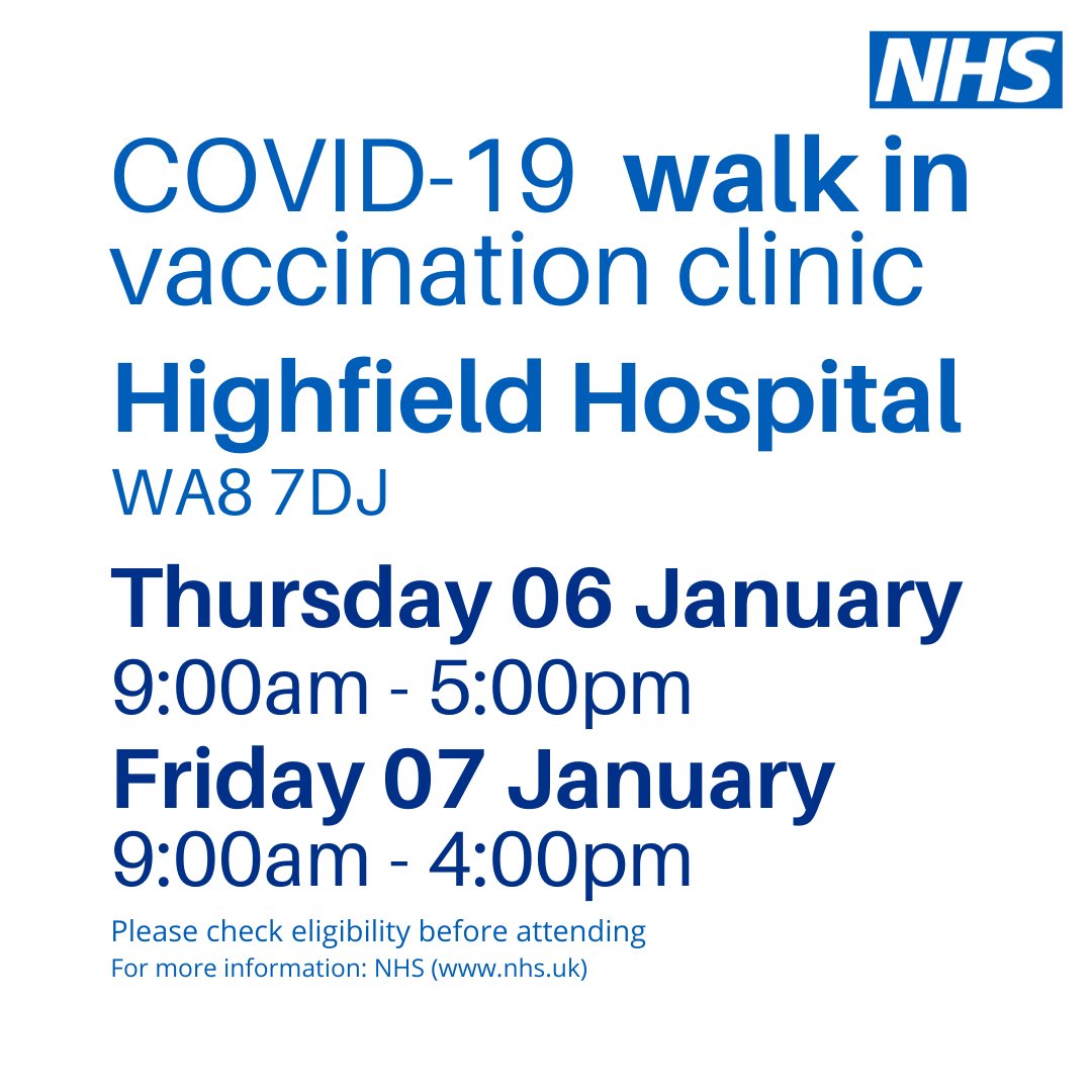 HaltonBC's tweet photo. 💉 Walk in and get vaccinated at Highfield Hospital today between 9am-4pm. 1st, 2nd, 3rd & booster vaccine doses available.
#LetsGetVaccinated #StrongKindSafe https://t.co/g3O5z8x5l9