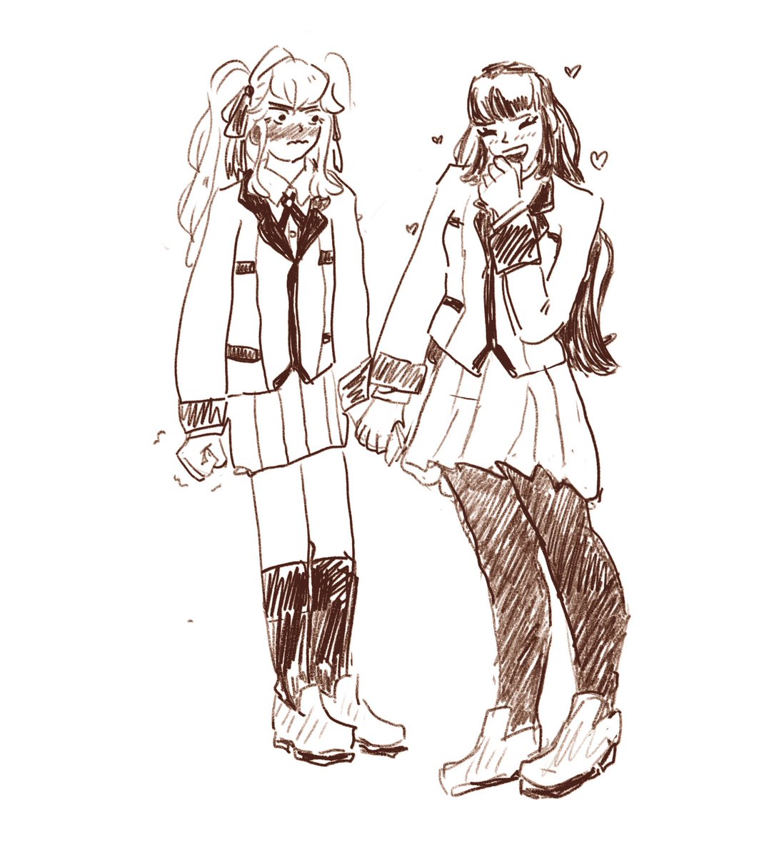 tinyorangesquid's tweet photo. #YumaryWeek #kakegurui seeing this hashtag made me so nostalgic! mary's annoyed at how happy she feels when yumeko holds her hand <3 https://t.co/xrt9EW1pSI