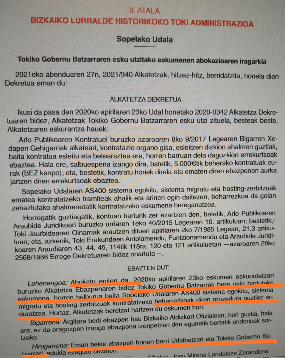 asesoria_juri's tweet photo. Ejemplo de #avocación de competencias (cuando se "recuperan" competencias que se habían delegado).
Eskumenak #bereganatze-eredua (eskumena eskuordetzan eman ondoren, "berreskuratu" nahi denean).
Regulación/Araudia: art. 10 Ley 40/2015 #LRJSP https://t.co/dTv890PK5k