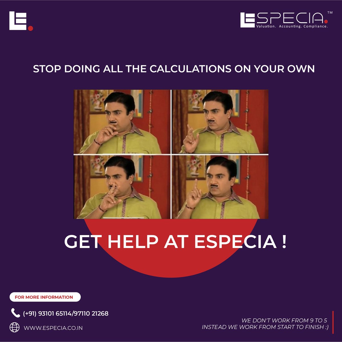 especiaassociat's tweet photo. Especia is one of the leading firms of Chartered accountants having a group of professionals providing highly customized and efficient deliverables on #CA_Services, #CFO_Services, and #Account_Outsourcing_Services & #Valuations.
Know More: https://t.co/RgqJoaEq8M https://t.co/ZZwKylkjn8