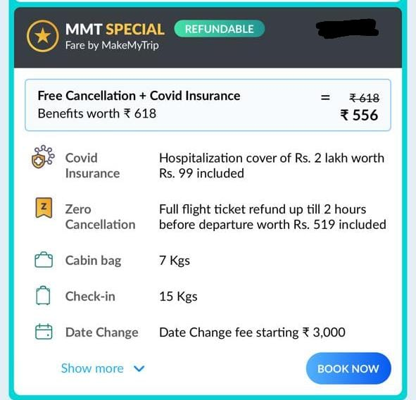 renugoyal2109's tweet photo. Booked tickets through @makemytrip with cancellation where it was clearly mentioned "Full refund up till 2hrs". When tried to cancel the ticket they are charging full amount. This is not expected by @makemytrip. So disappointed #misguidedByMMT #MMTBlack https://t.co/6OYfp4dft8