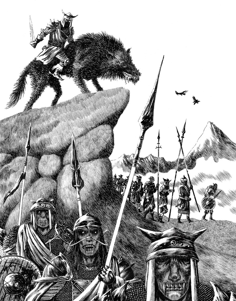 RemMukh's tweet image. Here are all of my LoTR ink drawings in a single post.