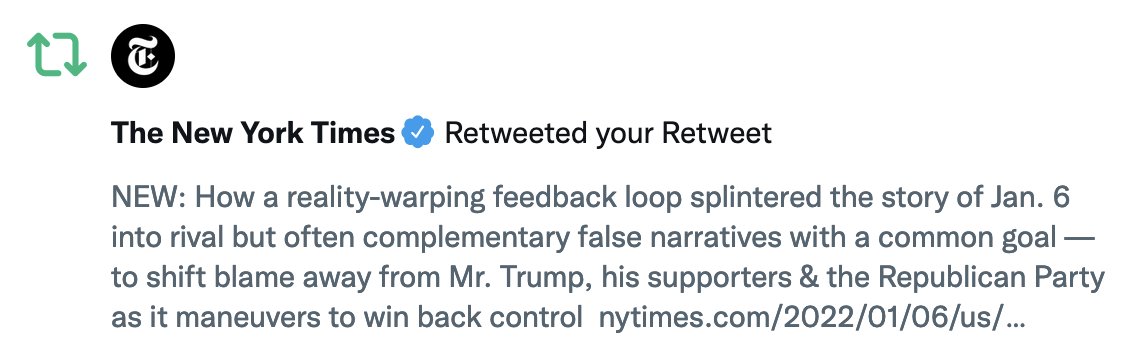 I made a bot to automatically retweet (mostly) US news and politics. It only has a few followers, so I wasn't expecting this notification.