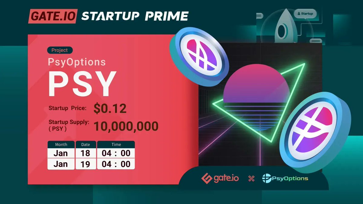 Gate's tweet image. 👀Gate.io Startup Initial Offering: @PsyOptions

⏰Jan 18th- Jan 19th 04:00 (UTC)
 
🧧50 lucky users will receive $5 each🧧
Follow @gate_io
Like &amp;amp; RT

Participate: gate.io/en/startup/375…
Details: gate.io/article/24614/…
 
#Gateio #Startup
