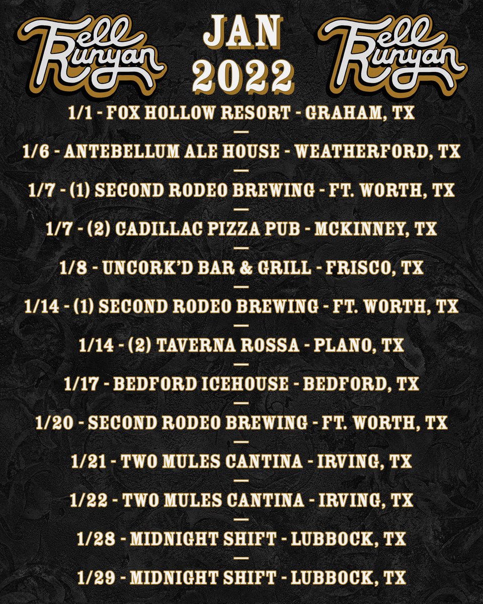 Dates this January. C'mon with it!!