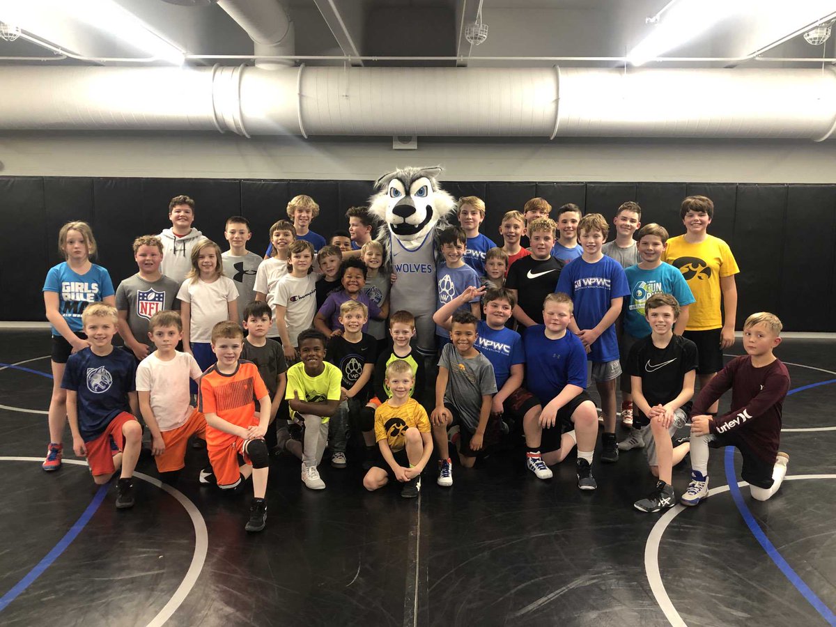 Westy the Northwest Wolf makes an appearance at Northwest youth wrestling practice tonight. Thank you to the coaches for stopping practice to get a photo with all of the future Wolves wrestlers!