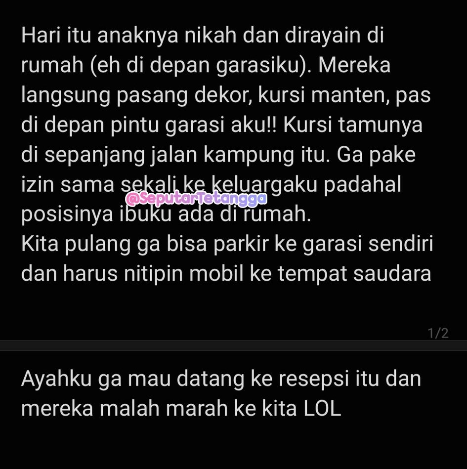 SeputarTetangga's tweet photo. Resepsi tapi nyusahin orang lain 😂 https://t.co/chsZOxAkK1