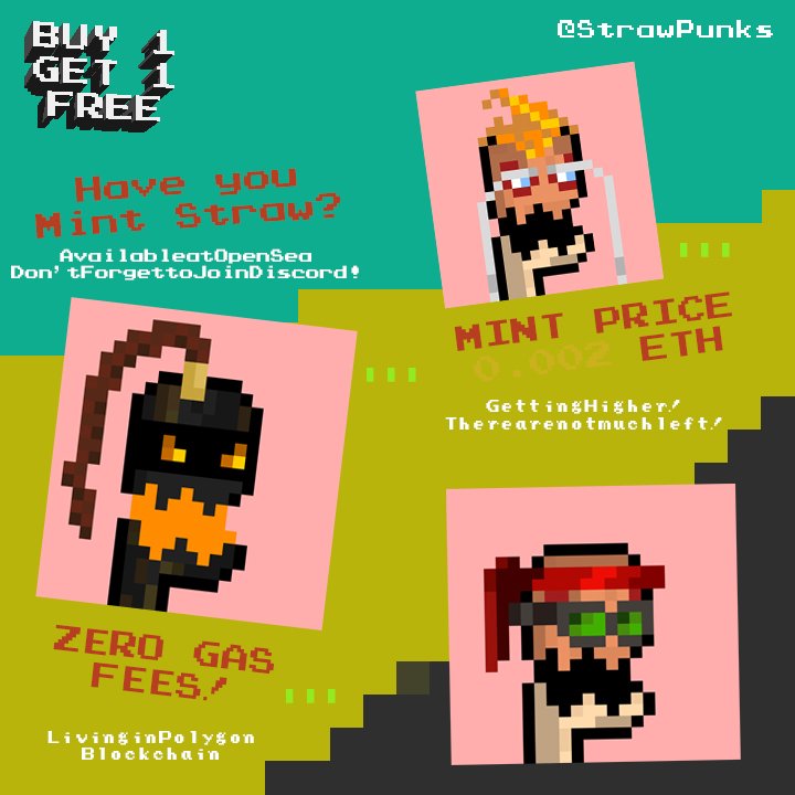 🔥PROMO BUY 1 GET 1 FREE🔥
Now #NFTS available at <a href="/opensea/">OpenSea</a>

🔸️<a href="/Oxpolygon/">Polygon</a>
🔸️Price start 0.002E
🔸️No Gas-Fee!
🔸️Exclusive 1/1 Edition 

opensea.io/collection/str…

#NFT #nftcollector #NFTCommunity #nftart #NFTartists #NFTcollection #OpenSeaNFT #NFTJPN #NFTTHAILAND #Crypto #nft