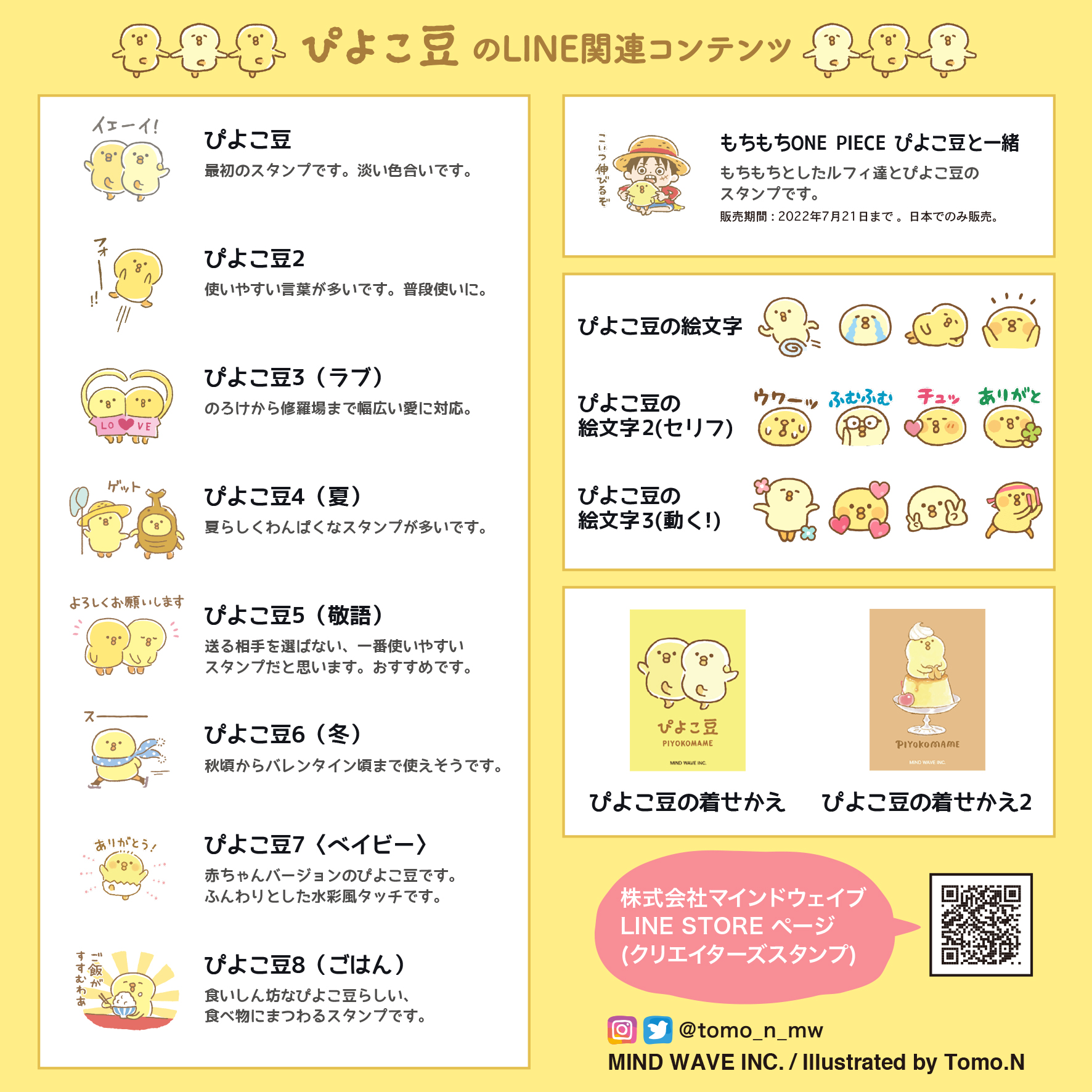 Tomo N トモエヌ ぴよこ豆のline関連コンテンツのまとめです 22 1 7現在のものです Line Storeへのリンクをツリーでつなげます ぴよこ豆 マインドウェイブ Mindwave Tomon Lineスタンプ Lineクリエイターズスタンプ Line着せかえ Line絵文字