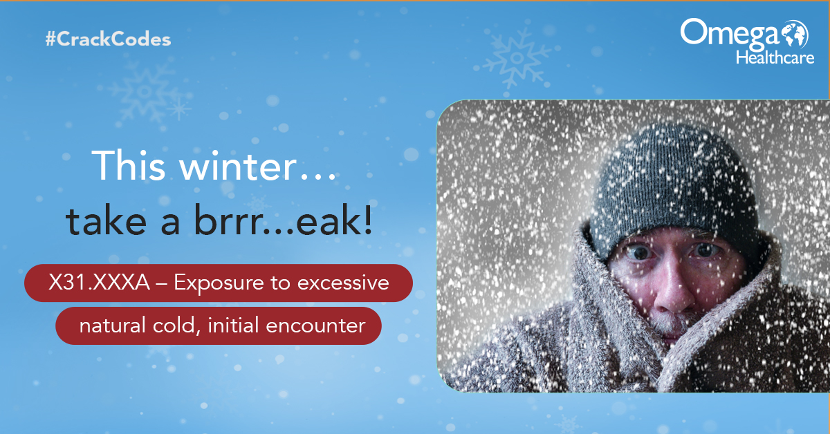 Omega_HMS's tweet image. We know you love to chill out, but cool it on the X31.XXXA! That’s the medical code for excessive exposure to natural cold. Oddly specific, right? Most medical codes are as specifically weird as our medical complaints. Stay tuned for more bizarre medical codes!
#CrackCodes