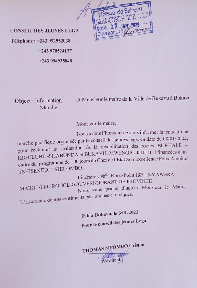 WickotJohn's tweet photo. J'encourage les Jeunes qui se sont décidés de réclamer tout haut le détournement à ciel ouvert de Fonds alloué au programme de 💯 Jours du chef de l'État Félix Tshisekedi consistant à remettre à nouveau le tronçon routier Bukavu-Burare-Shabunda. Allez y !!! https://t.co/JO04vLGcAI
