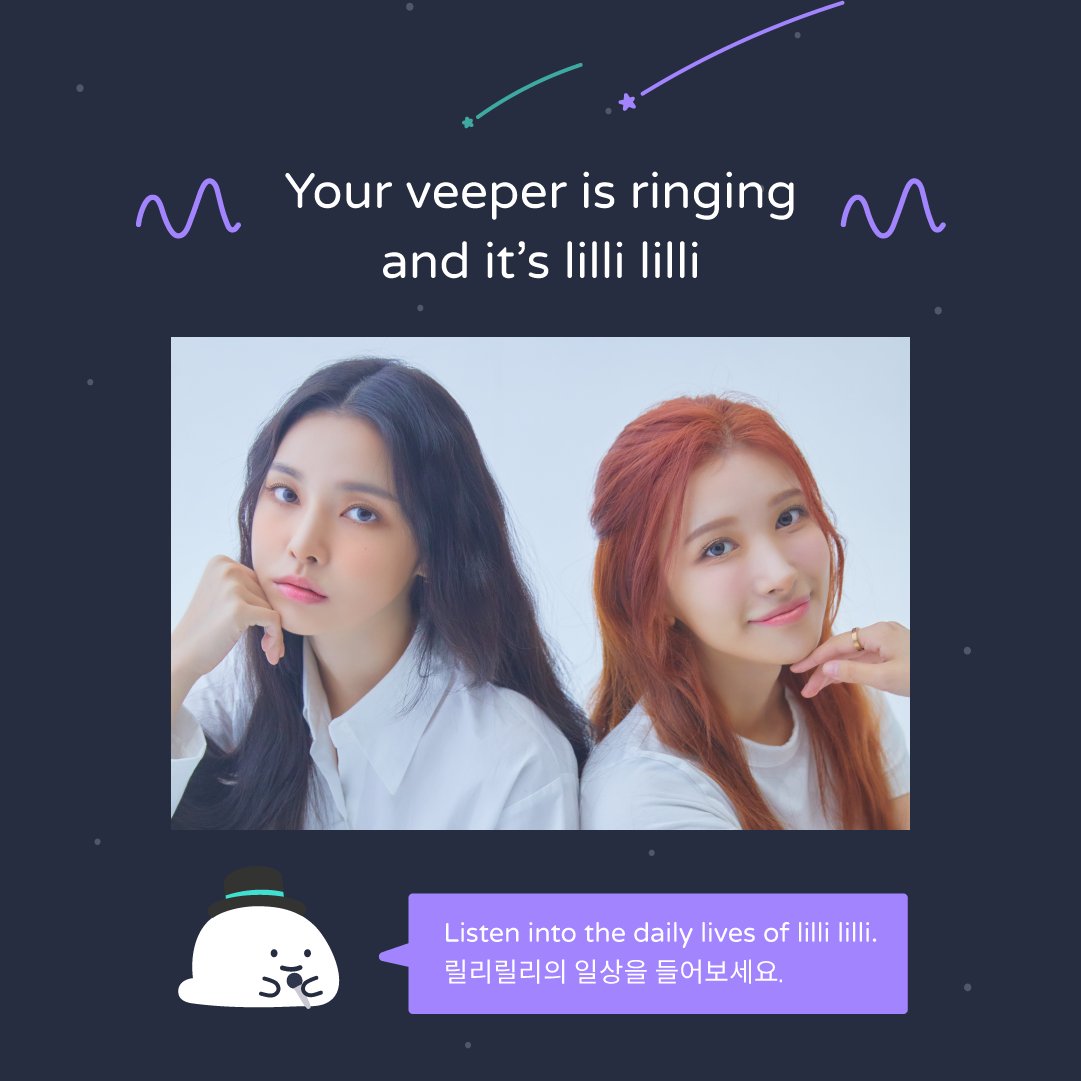 veeper_official's tweet photo. Your veeper is ringing and it's @lillililli_twt! 🤩 

Listen into the daily lives of lilli lilli on veeper. Subscribe to each member you want to listen to! 

Go to https://t.co/weaNW0DBII or search “veeper” on the App Store or Google Play to download the app!

#veeper #lillililli https://t.co/ICMX99g2ot