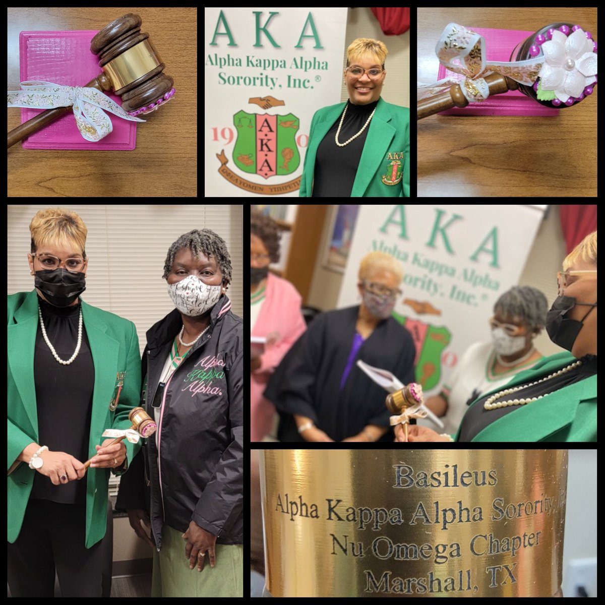 AngelaFitzpatr3's tweet photo. This evening I was passed down the Gavel from all the former Nu Omega Presidents. It is an honor to serve a chapter that has poured so much into me. Nu Omega Members were the first interaction I had with AKAs. #NuOmega #25Years #SilverStar #ServicetoAllMankind https://t.co/nYWzSfuTA9