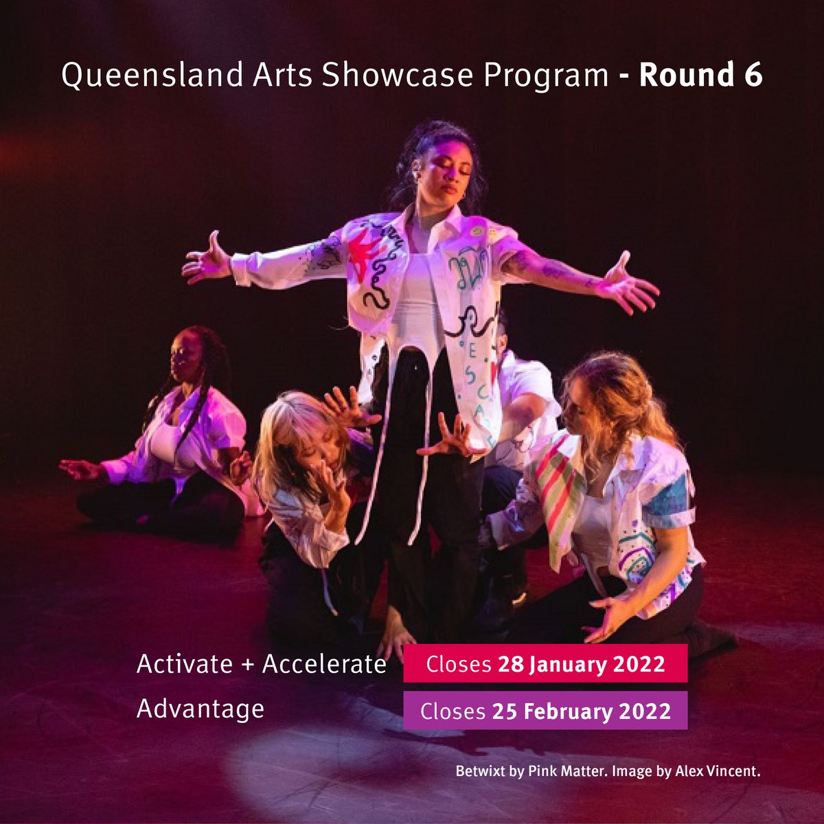 artsqueensland's tweet photo. Reminder - QASP Arts Accelerate and Arts Activate streams close 28 January 2022.
Read the FAQs and guidelines and apply online at https://t.co/jqpO1z4j35 #ArtsQLD #QASP #QueenslandArts https://t.co/rimlKAErfL