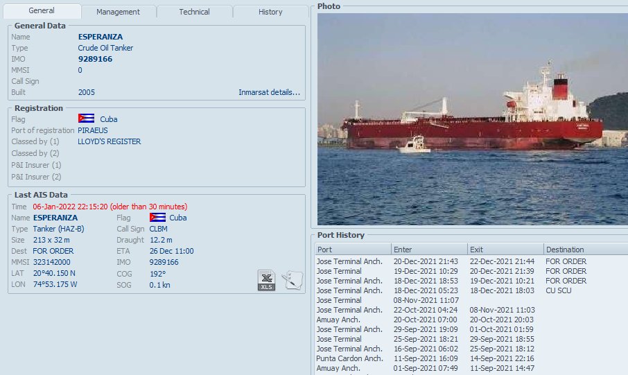 FlconEYES's tweet photo. 🚢TRASIEGO DE HIDROCARBUROS🧐🧐
#ESPERANZA #IMO9289166 frente a #Moa se posiciona para hacer trasiego, el remolcador #SCORPIOII #IMOJ8B5640 apoyando en maniobras.
#HappeningNow #OSINTCuba #cubarcos #Cuba #6Ene
➡️https://t.co/Fu4fXff0hU https://t.co/UHftZD0LdJ