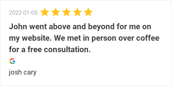 CreationsJbmd's tweet photo. New 5.0-star Review: "John went above and beyond for me on my website. We met in person over coffee for a free... https://t.co/TPYuGzwf8K