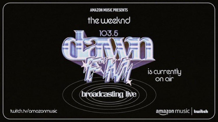 The Weeknd is currently hosting his listening party for his new album ‘Dawn FM’ on Amazon Music’s Twitch Channel RIGHT NOW! 🌕 Tune in at twitch.tv/amazonmusic #AmazonMusicPartner