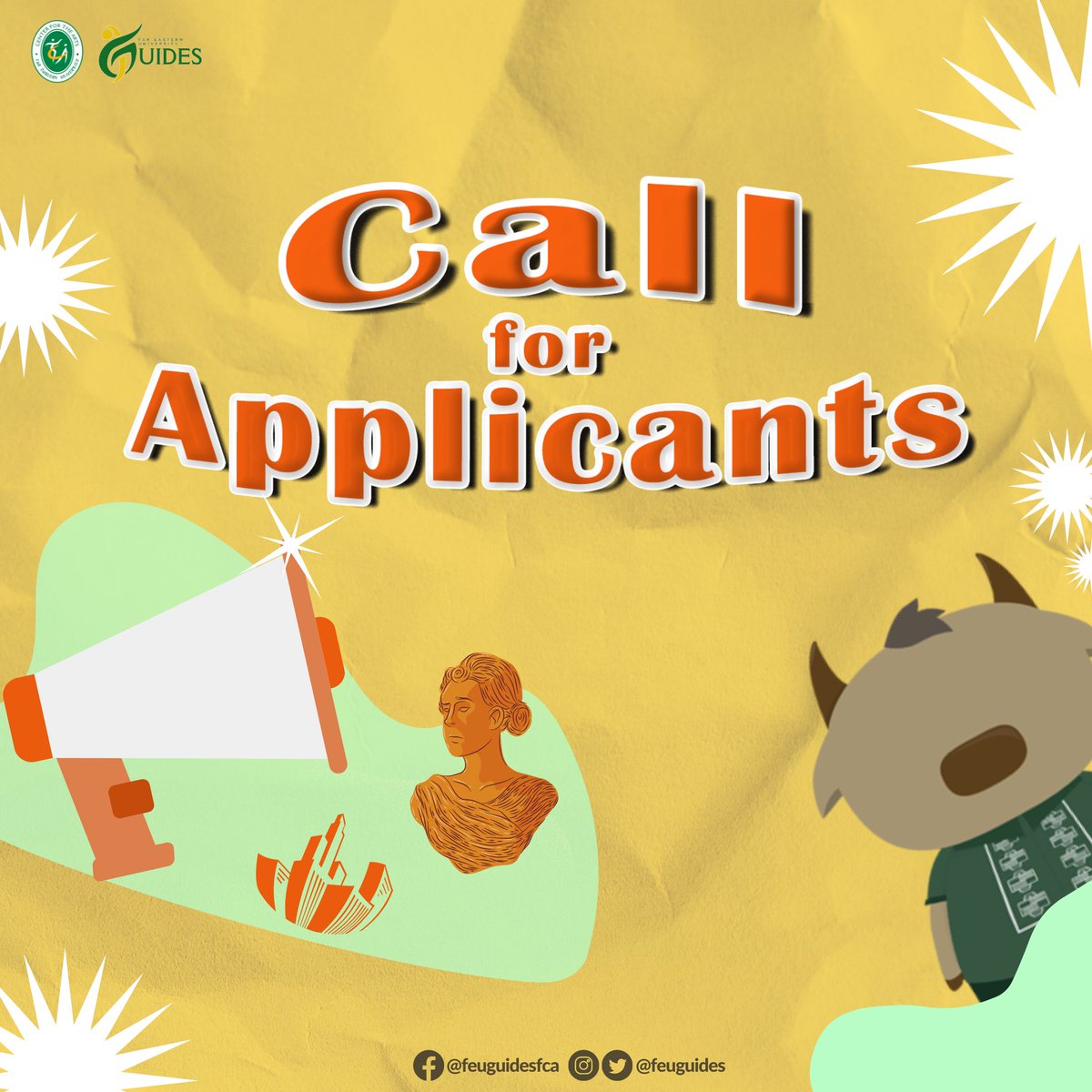 feuguides's tweet photo. Horns up, Tams!

The FEU Guides is holding another round of recruitment for aspiring frontliners of the University. Joining the FEU Guides will surely open many doors of opportunity for you! https://t.co/DOrmKuucoJ