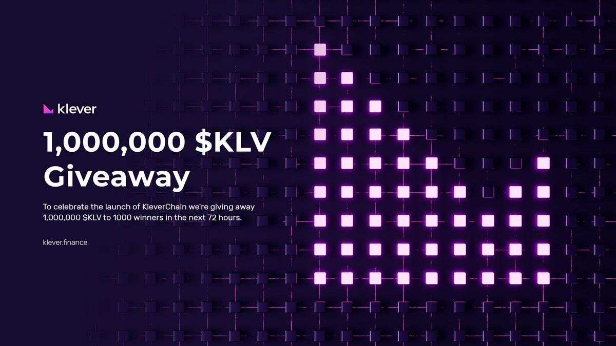klever_io's tweet photo. You still have time to enter the #Klever $KLV giveaway 🎉

#KleverChain is coming, are you ready? 

Enter here ⤵️
https://t.co/eKBtmWQkCu https://t.co/Uo20aJu65P