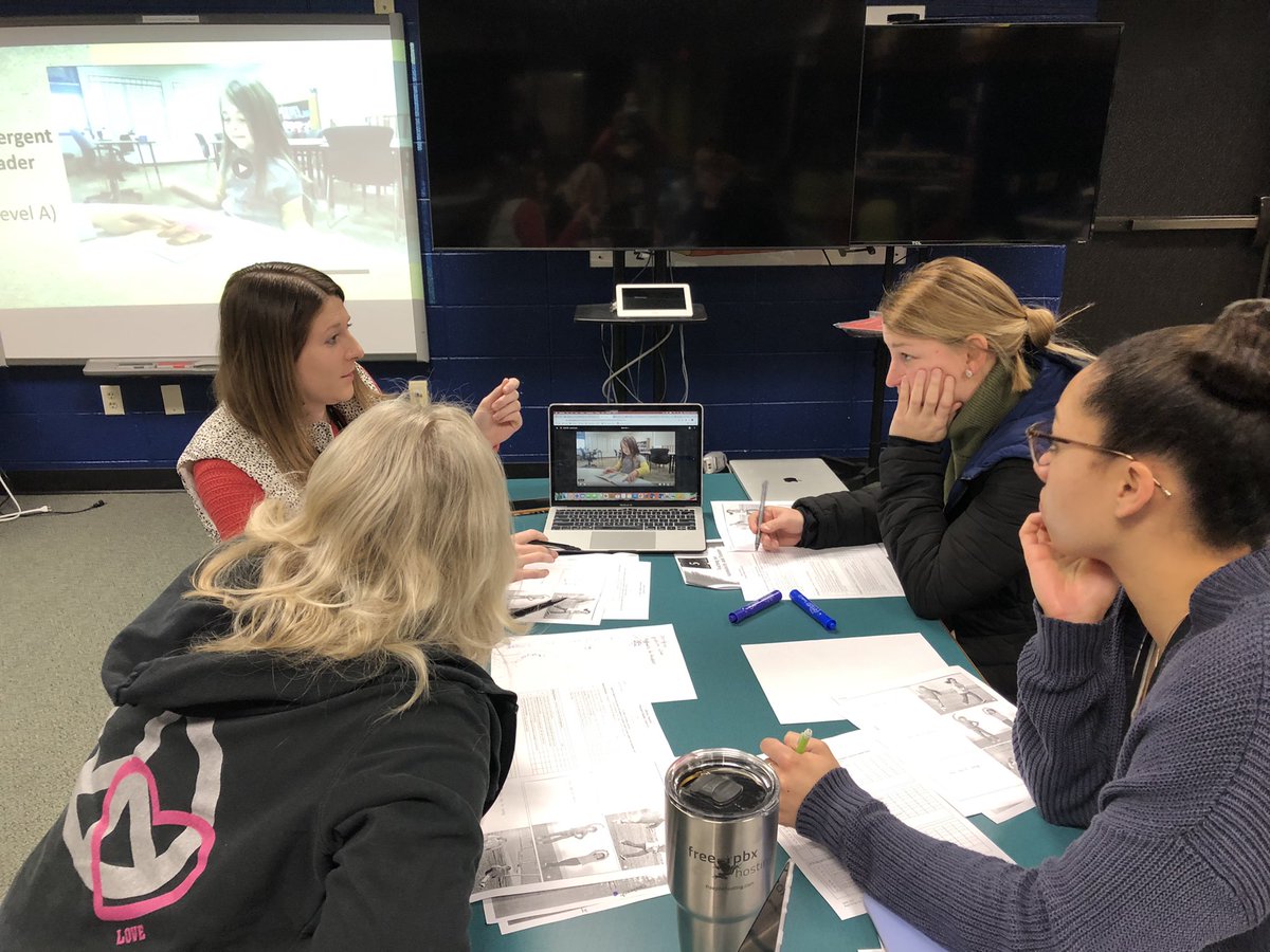 CSolberg2's tweet photo. Channeling our inner Ted Lasso in film study this morning. Noticing & naming strategic reading behaviors. @sborresen25 #TeamPrairie #TeamLassos #TeamOOC #TeamSweatin2Oldies #TeamCLAP https://t.co/SKjKUk6vgW
