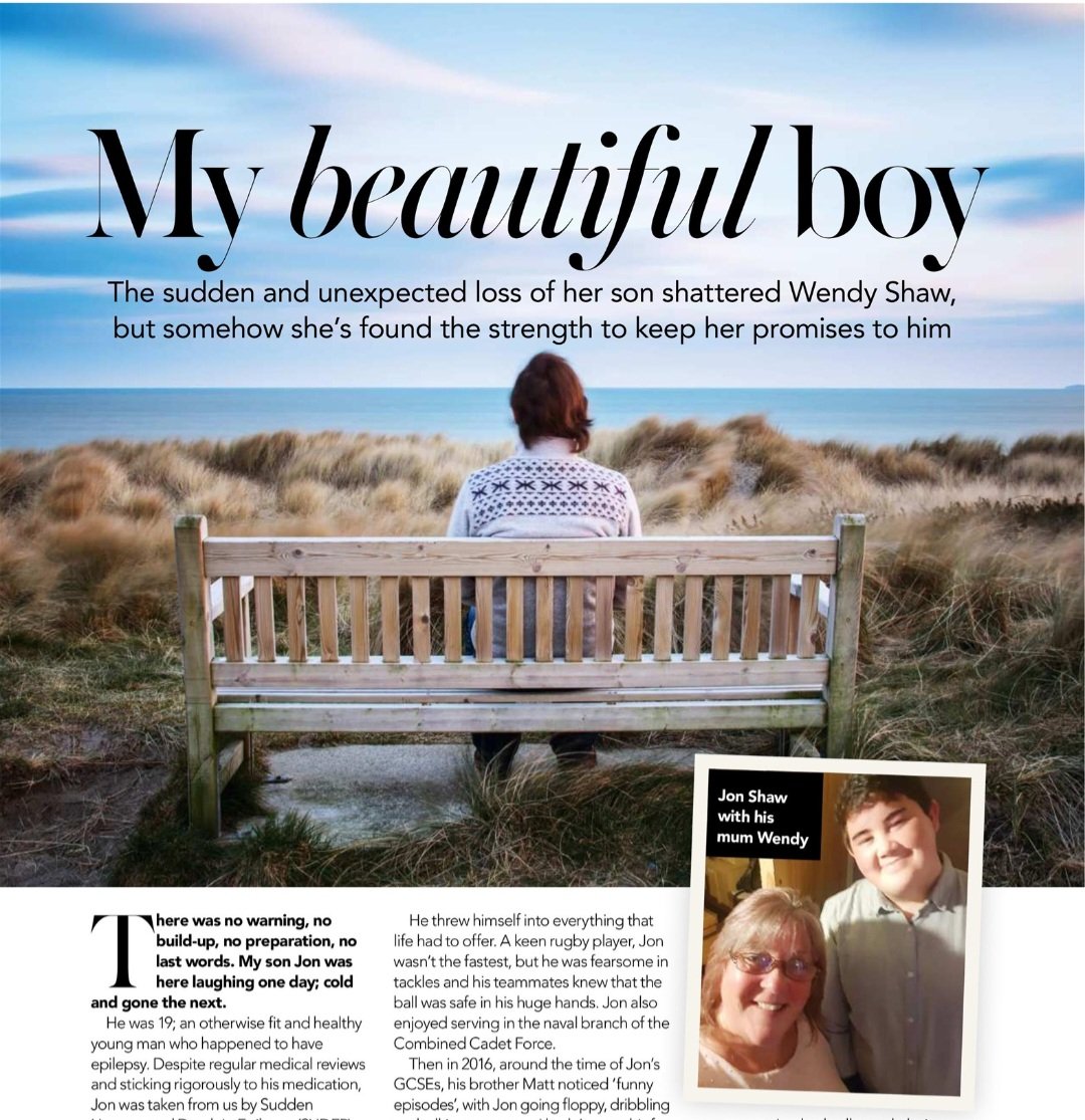 Jon's story is featured in the February edition of Woman and Home magazine. Let's talk about SUDEP.
<a href="/EpilepsyAlarms/">Epilepsy Alarms UK</a> 
<a href="/youngepilepsy/">Young Epilepsy</a> 
@sudep
<a href="/thisisthecat/">Not The Cat</a> 
<a href="/KieranMullanUK/">Dr Kieran Mullan MP 🇬🇧 🇺🇦</a> 
<a href="/GranadaReports/">ITV Granada Reports</a> 
<a href="/BBCRadioStoke/">BBC Stoke & Staffordshire</a> 
<a href="/BBCNWT/">BBC North West</a>
<a href="/CheshireLiveCrw/">Cheshire Live - Crewe</a> 
<a href="/RagNBoneMan/">Rags</a> 
<a href="/epilepsyaction/">Epilepsy Action</a>