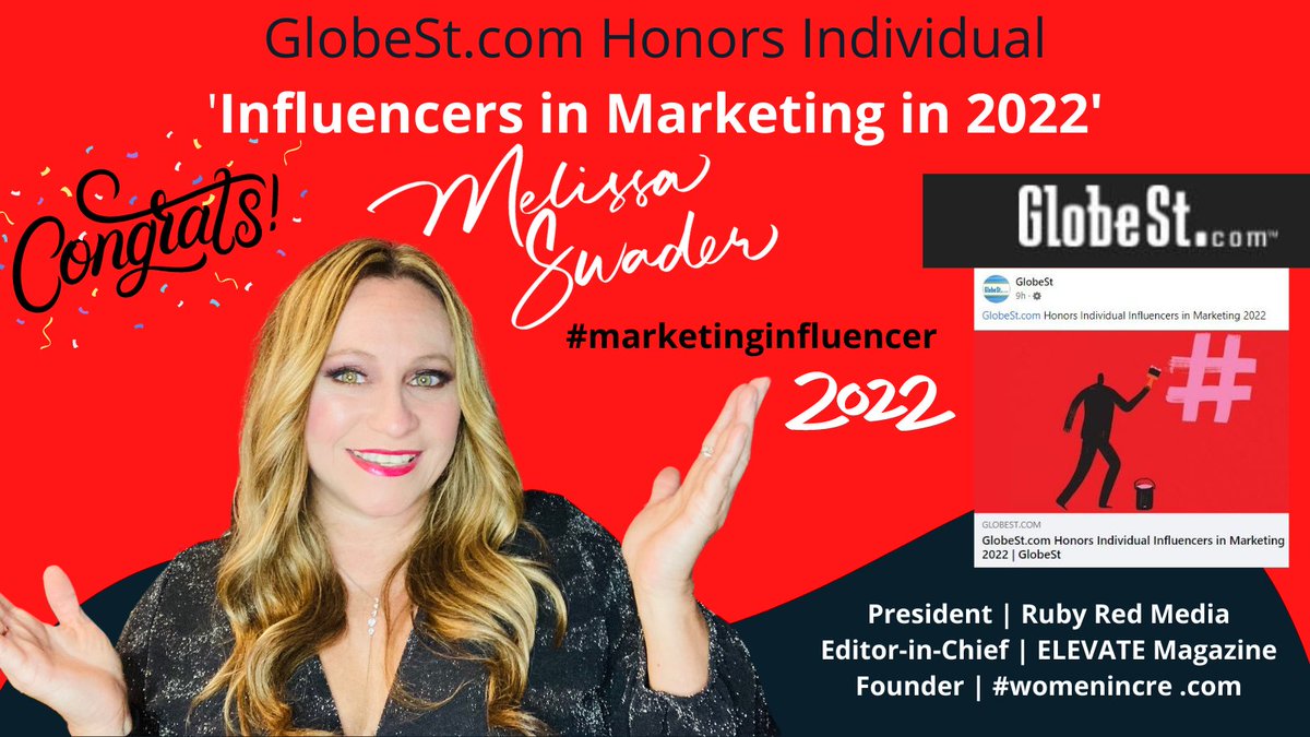 Thank you @GlobeStcom for this honor. ❤️ I have dedicated my career to elevating business, brands, & industry pros on #SocialMedia -  And through all of my #media platforms. #marketing is a passion of mine, especially when I get to work with so many people. 
#marketinginfluencer