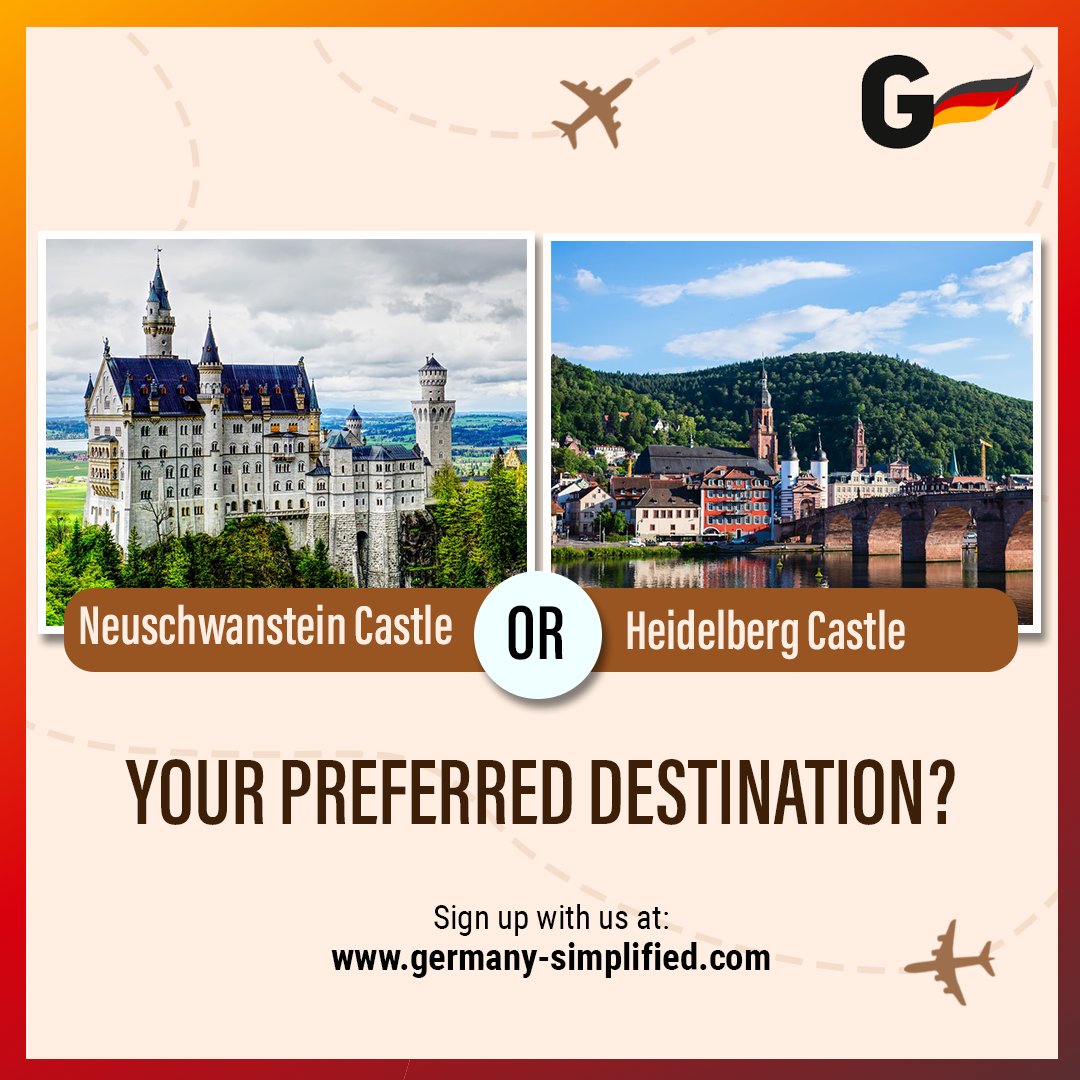 germanysimple's tweet image. Neuschwanstein served as the inspiration for Disneyland’s Sleeping Beauty Castle, while Heidelberg Castle has a rich history dating back to 1225. 
.
.
.
.
#GermanySimplified #germany #triptogermany #studyinGermany #germanytourism #visitgermany #germanytrip #Immigration
