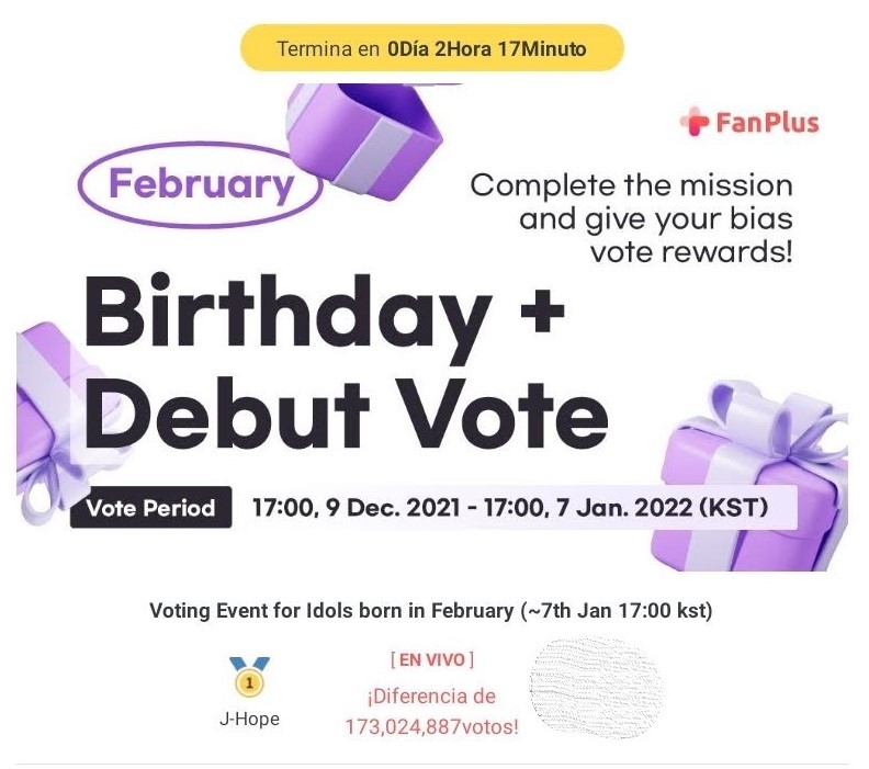 borahae_squad's tweet photo. 🗳️Votación Fanplus 

La votación en donde esta nominado #JHOPE esta a dos horas y minutos de finalizar

▪️ Se mantiene en 1er lugar, recuerden dejar sus votos antes de finalizar la votación 

📍https://t.co/jEOze3byX6 

#방탄소년단제이홉  #제이홉 ホソク  @BTS_twt https://t.co/VtAocOK8ef