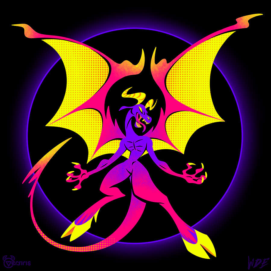 Versiris's tweet image. working on more cryptid characters for my new project — this is the jersey devil ultimate form 😈