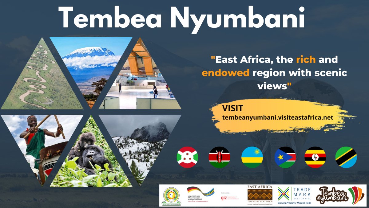 eacgiz's tweet photo. How many #EAC Partner States have you visited❓ Click below or on @tembea_nyumbani to learn why the whole @jumuiya region is truly worth a visit and what it offers for regional tourists‼️ 🇧🇮🇰🇪🇷🇼🇸🇸🇺🇬🇹🇿👇🏾
https://t.co/toND1ERVQl
#TembeaNyumbani #DestinationEastAfrica #Tourism https://t.co/wsrNAtaO3P