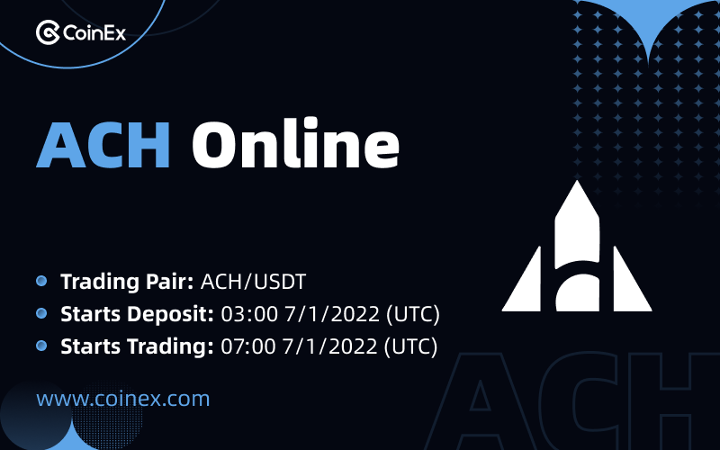 coinexcom's tweet photo. 🚀 New Listing

CoinEx Lists $ACH on 7th Jan
@AlchemyPay is bridging the gap between the crypto and fiat economies

✅ Trading Pair: ACH/USDT
✅ Deposit &amp; Withdrawal: 3AM UTC 7th Jan
✅ Trading: 7AM UTC 7th Jan

Learn more 👉 https://t.co/6PWuBXOzUn

#CoinEx #CryptoPayment https://t.co/pTdib5Nu8Q