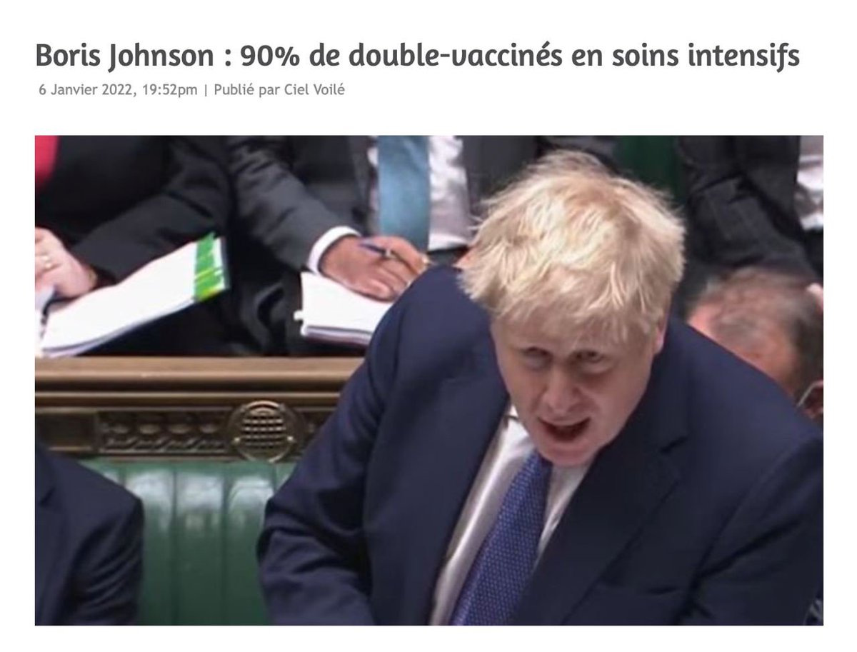 Jul_Taxi's tweet image. B. Johnson s&apos;immisce dans le débat en publiant les statistiques d’hospi #COVID et explique que  90 % admises en soins intensifs sont bien #DoubleVaxx ! #Medias #Médecins de plateaux 📺 #Politiques vs êtes complices de désinformation et de mensonge d&apos;Etat !
cielvoile.fr/2022/01/boris-…