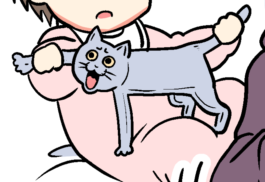 cat animal holding animal blue shirt holding pink ribbon ribbon  illustration images