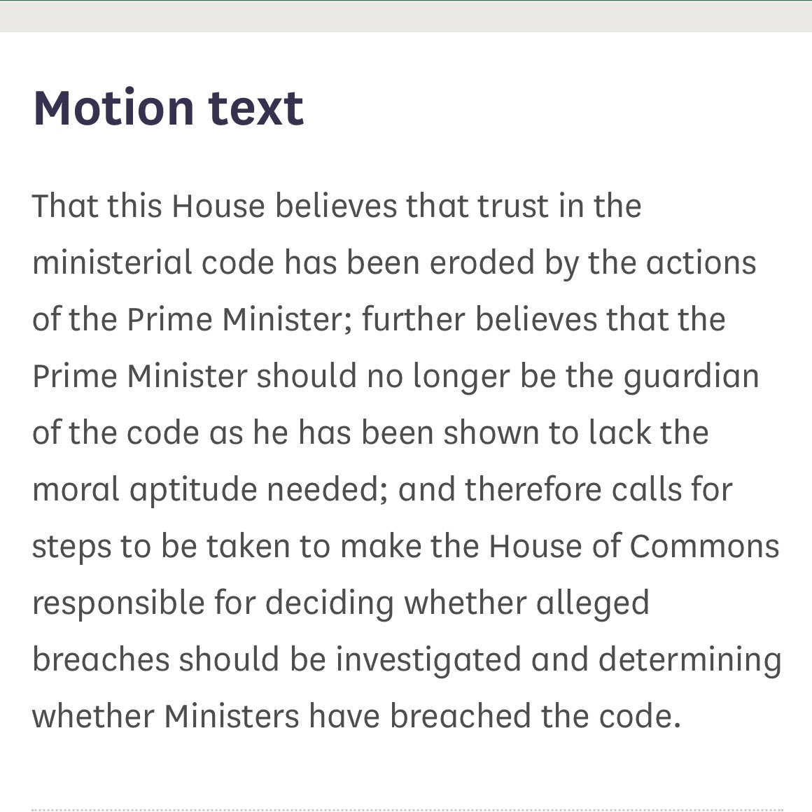 Peter Stefanovic (@peterstefanovi2) on Twitter photo The Ministerial Code is not fit for purpose when the judge & jury of that code is a PM who serially breaks it
Over 100 MP’s have signed the EDM tabled by <a href="/DawnButlerBrent/">Dawn Butler ✊🏾💙</a> for change inc Ian Blackford, Ed Davey, Liz Saville Roberts, Colum Eastwood, Stephen Farry & Caroline Lucas The Ministerial Code is not fit for purpose when the judge & jury of that code is a PM who serially breaks it
Over 100 MP’s have signed the EDM tabled by <a href="/DawnButlerBrent/">Dawn Butler ✊🏾💙</a> for change inc Ian Blackford, Ed Davey, Liz Saville Roberts, Colum Eastwood, Stephen Farry & Caroline Lucas