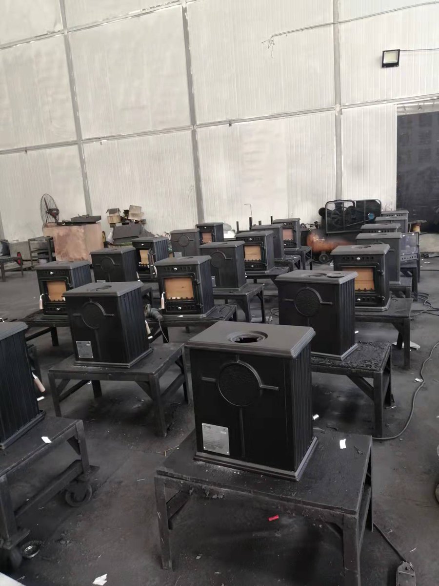 Cast iron 5kw stove on the production line.....#woodburning    #castironstove    #stove