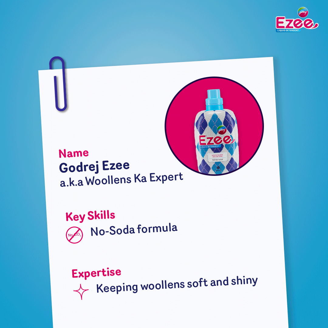 The perfect CV exists. #GodrejEzee comes with no-soda formula that deep cleans woollens from within keeping them soft and shiny✨

#EzeeWinterWear #LiquidDetergent #Winters