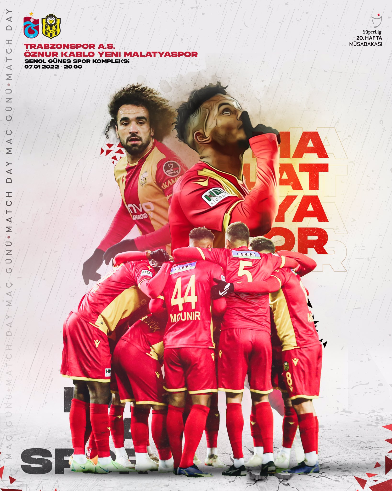 Malatyaspor'un Trabzonspor Maçına Özel Hazırladığı Maç Görseli