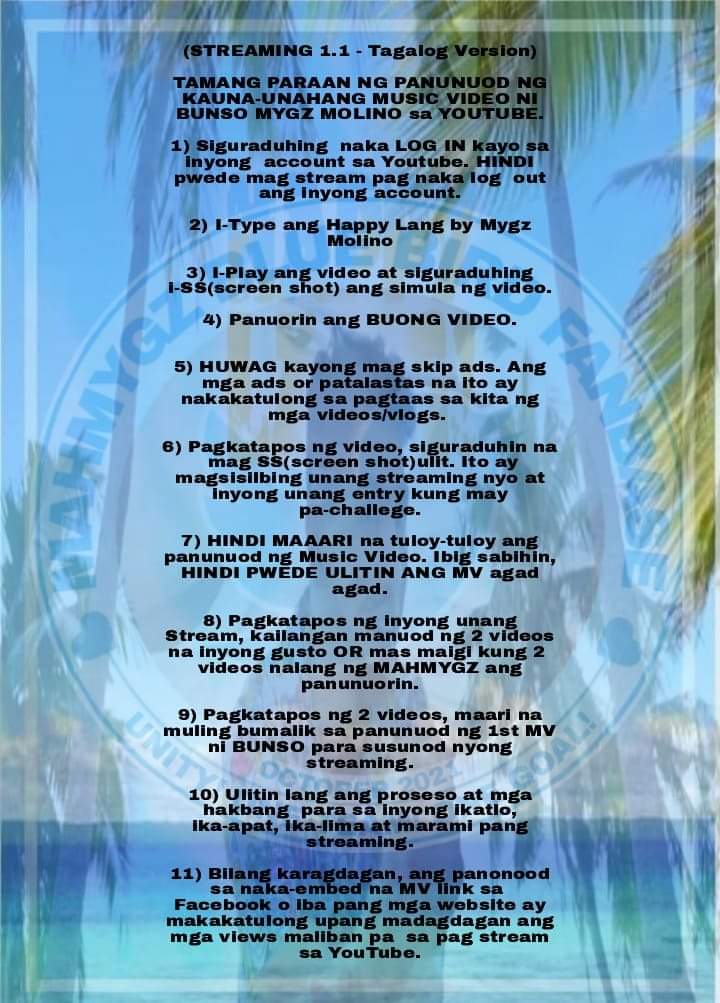 Bluebird_Ofc's tweet photo. Mga Ka Bunso, Ka Cute, Ka MahMygz at Ka Blue Bird...

STREAMING GUIDELINES 1.1 -  Tagalog Version  para po mas maintindihan ng lahat.

#MygzMolino
@MygzMolino https://t.co/HQJxOcQdQ4