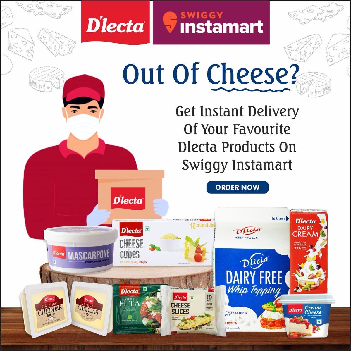 dlectaproducts's tweet photo. Now get Dlecta products delivered at your doorstep via Swiggy in 15- 30mins just as fast as they deliver food.
To place your order visit https://t.co/zgU0XUlrEy
#creamcheese #mascarpone #dairycream #cheeseslices #cheesecubes #naturalfeta #delivery #Dlecta https://t.co/49WeMEqFwC