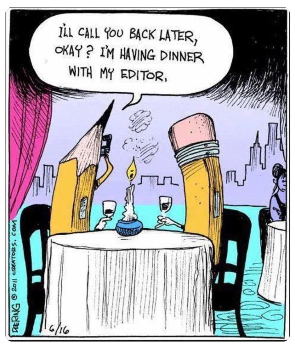 'Te llamaré más tarde, ¿de acuerdo? Estoy cenando con mi editor.' por DeeRing 2011 @CervantesMHC #CervantesMileHighCity