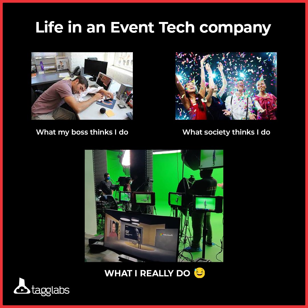 Us constantly.......... 😅

#agencylife #agencylifestyle #eventtech #eventtechnology #relatable #VirtualEvents #VirtualWorld 
<a href="/HariomSeth/">Hariom Seth</a> <a href="/psy_techie/">PankajSingh Yadav</a> <a href="/harshitbansal89/">Harshit Bansal</a> 

<a href="/Social_Samosa/">Social Samosa</a>  <a href="/MadOMarketing/">Mad Over Marketing</a>  <a href="/EVENTFAQS/">EVENTFAQS Media</a>  <a href="/afaqs/">afaqs!</a>